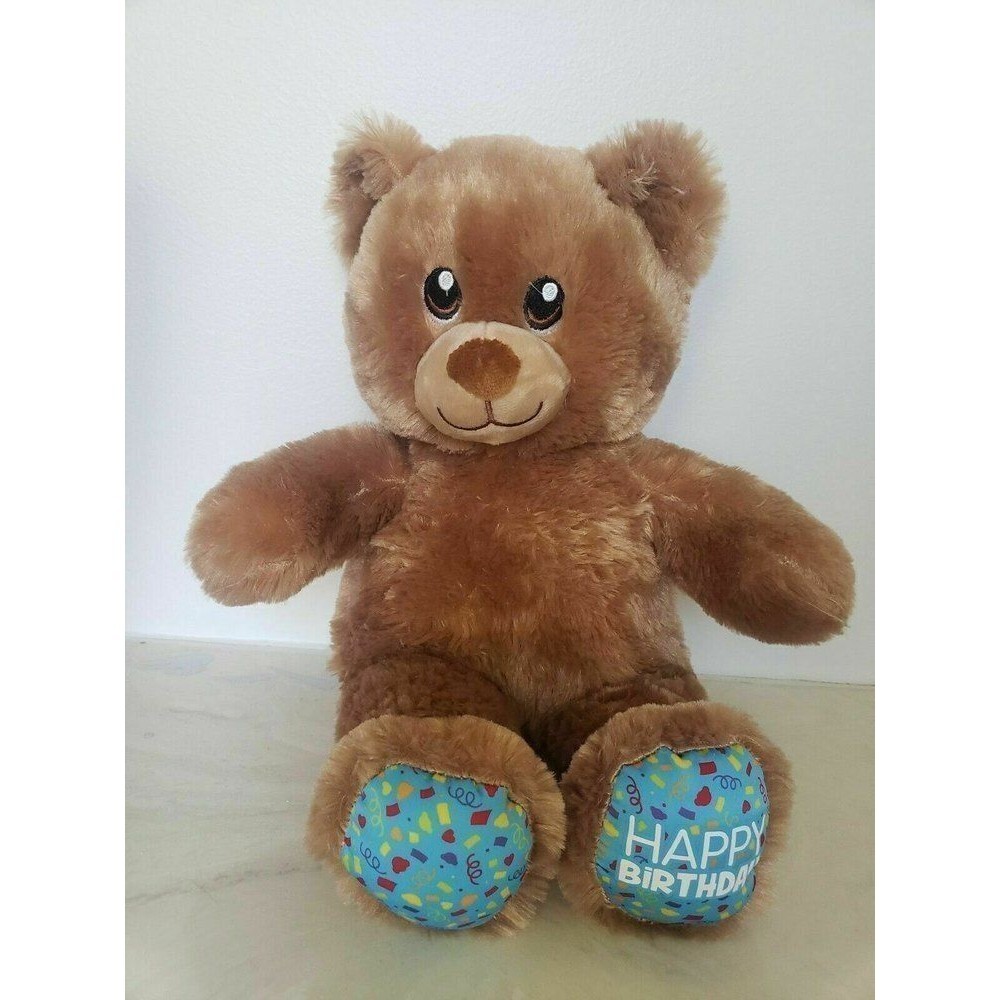 Build-A-Bear Workshop 14" Happy Birthday Cuddle Teddy Extra Soft Brown Confetti